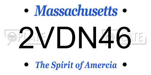 2VDN46 Massachusetts License Plate