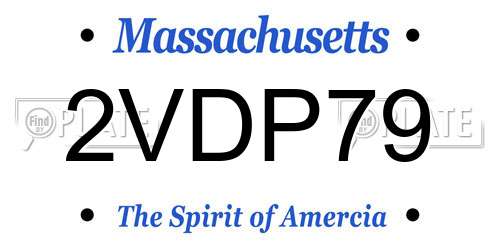 2VDP79 Massachusetts License Plate