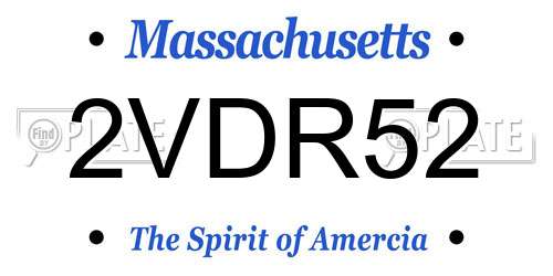 2VDR52 Massachusetts License Plate
