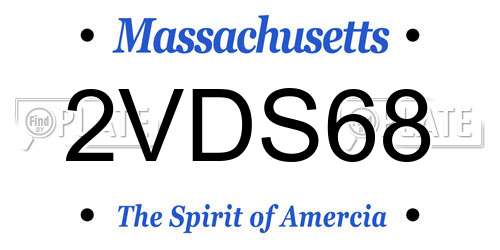 2VDS68 Massachusetts License Plate