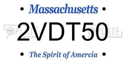 2VDT50 Massachusetts License Plate