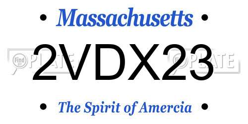2VDX23 Massachusetts License Plate