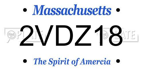 2VDZ18 Massachusetts License Plate