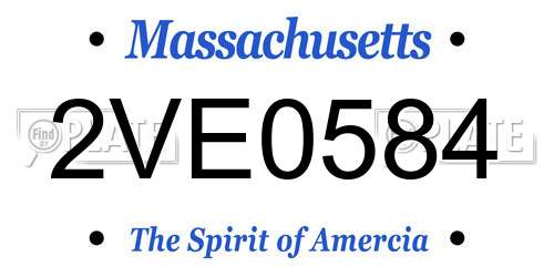 2VE0584 Massachusetts License Plate