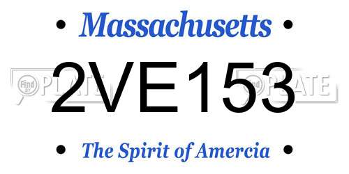 2VE153 Massachusetts License Plate