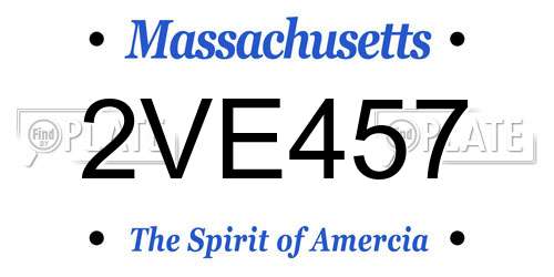 2VE457 Massachusetts License Plate