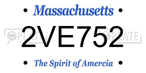 2VE752 Massachusetts License Plate