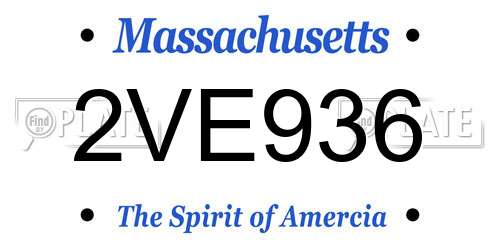 2VE936 Massachusetts License Plate