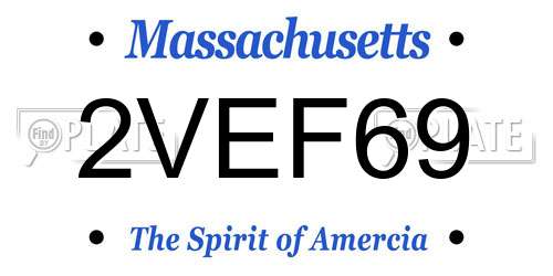 2VEF69 Massachusetts License Plate