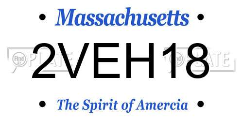 2VEH18 Massachusetts License Plate
