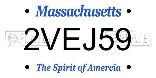 2VEJ59 Massachusetts License Plate