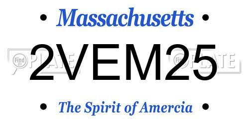 2VEM25 Massachusetts License Plate