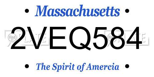 2VEQ584 Massachusetts License Plate