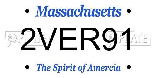 2VER91 Massachusetts License Plate