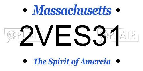 2VES31 Massachusetts License Plate