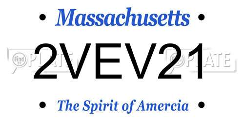2VEV21 Massachusetts License Plate