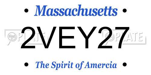 2VEY27 Massachusetts License Plate