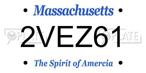 2VEZ61 Massachusetts License Plate
