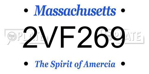 2VF269 Massachusetts License Plate