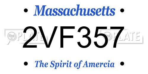 2VF357 Massachusetts License Plate