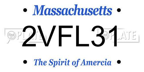 2VFL31 Massachusetts License Plate