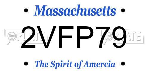 2VFP79 Massachusetts License Plate