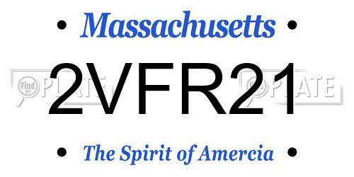 2VFR21 Massachusetts License Plate