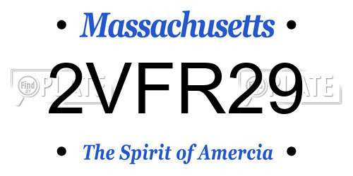 2VFR29 Massachusetts License Plate