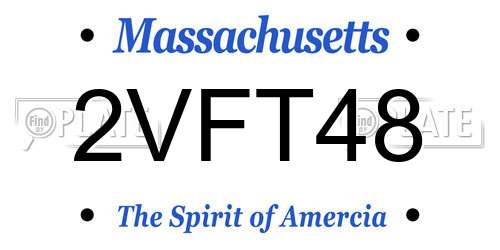 2VFT48 Massachusetts License Plate