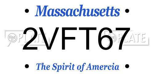 2VFT67 Massachusetts License Plate