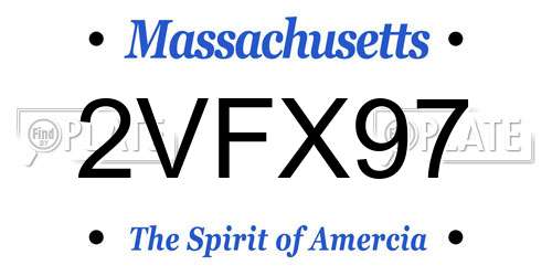 2VFX97 Massachusetts License Plate