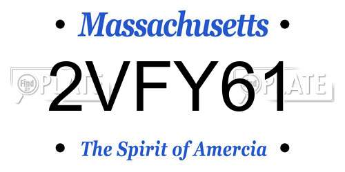 2VFY61 Massachusetts License Plate