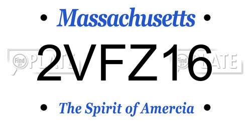 2VFZ16 Massachusetts License Plate