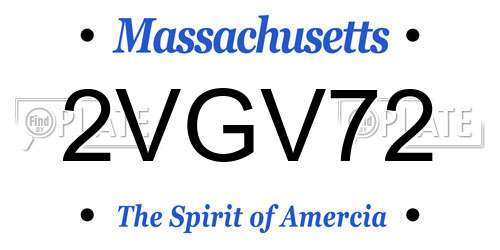 2VGV72 Massachusetts License Plate