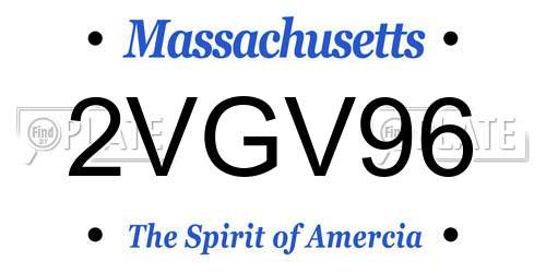 2VGV96 Massachusetts License Plate