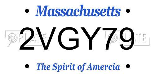 2VGY79 Massachusetts License Plate