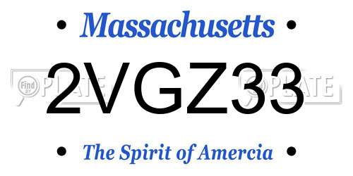 2VGZ33 Massachusetts License Plate