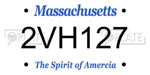 2VH127 Massachusetts License Plate
