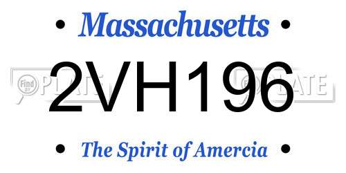 2VH196 Massachusetts License Plate