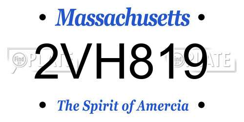 2VH819 Massachusetts License Plate