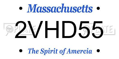 2VHD55 Massachusetts License Plate