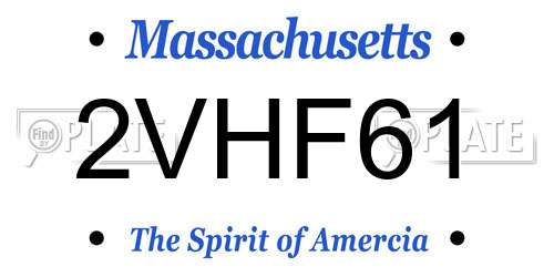 2VHF61 Massachusetts License Plate