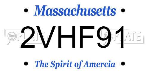 2VHF91 Massachusetts License Plate