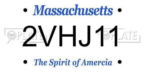 2VHJ11 Massachusetts License Plate
