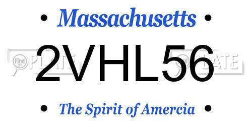 2VHL56 Massachusetts License Plate