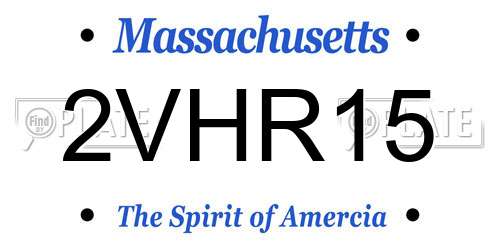 2VHR15 Massachusetts License Plate