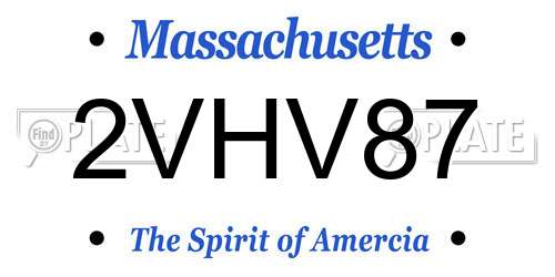 2VHV87 Massachusetts License Plate