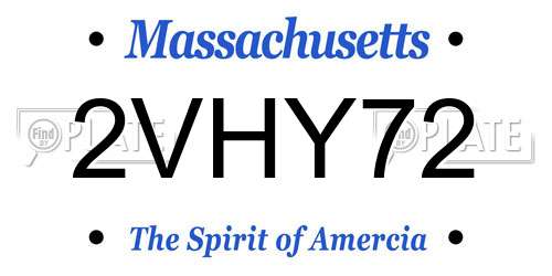 2VHY72 Massachusetts License Plate