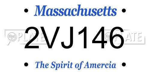 2VJ146 Massachusetts License Plate