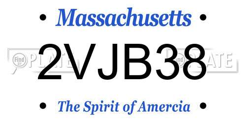 2VJB38 Massachusetts License Plate